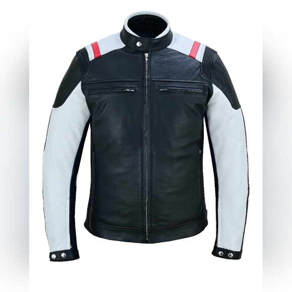 Men's Top Grade Motorcycle Leather Jacket - Picture 1 of 5